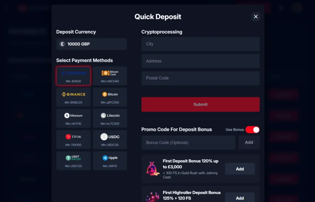 Qucik Deposit