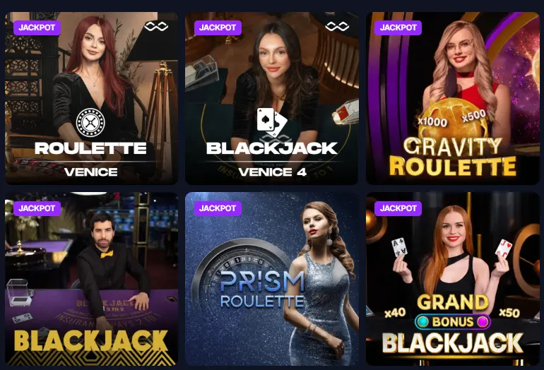 Games at Onluck Live Casino
